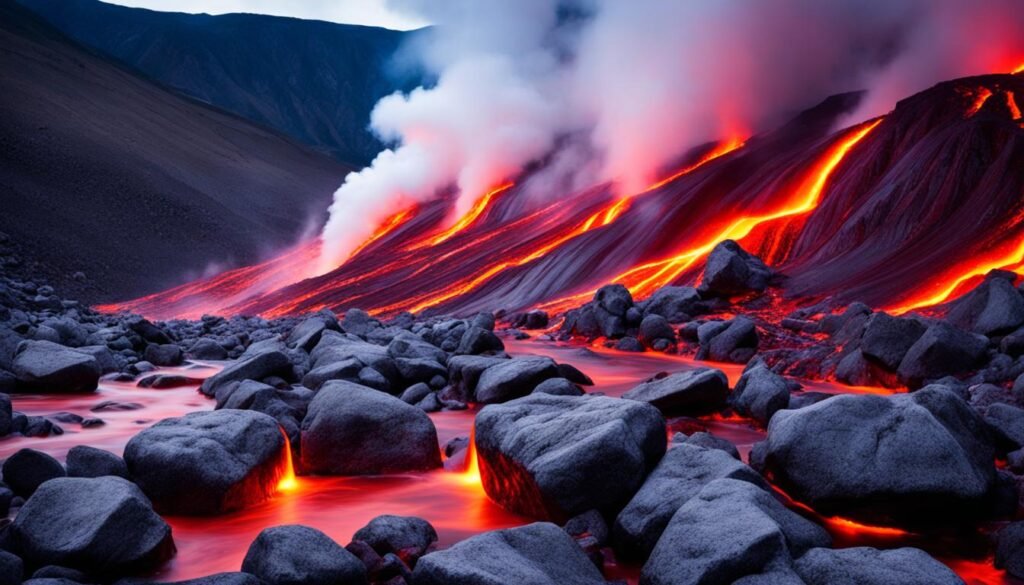 lava flows